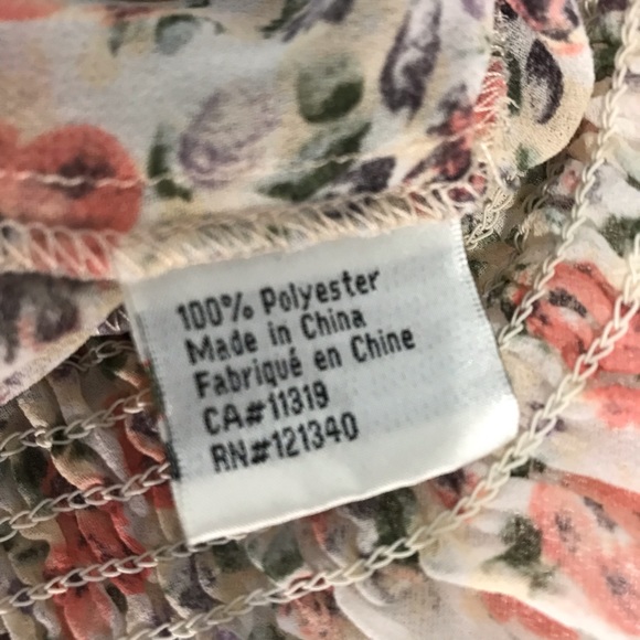 Dynamite Woman’s Size Small Sheer Top Blouse Crossover Back Straps Floral Boho - Picture 5 of 9